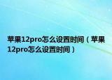 蘋果12pro怎么設置時間（蘋果12pro怎么設置時間）