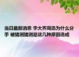 當(dāng)日最新消息 李大齊周迅為什么分手 被猜測(cè)猜測(cè)是這幾種原因造成