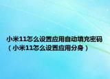 小米11怎么設(shè)置應(yīng)用自動(dòng)填充密碼（小米11怎么設(shè)置應(yīng)用分身）