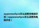 opporeno5pro怎么設(shè)置充電提示音（opporeno5pro怎么設(shè)置充電提示音）
