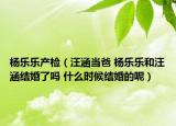 楊樂樂產(chǎn)檢（汪涵當(dāng)爸 楊樂樂和汪涵結(jié)婚了嗎 什么時(shí)候結(jié)婚的呢）