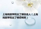 上海戲劇學(xué)院出了哪些名人（上海戲劇學(xué)院出了哪些明星）