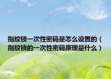 指紋鎖一次性密碼是怎么設(shè)置的（指紋鎖的一次性密碼原理是什么）