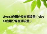 vivoz3應(yīng)用分身在哪設(shè)置（vivoz3應(yīng)用分身在哪設(shè)置）