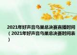 2021年好聲音鳥巢總決賽直播時(shí)間（2021年好聲音鳥巢總決賽時(shí)間表）