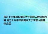 官方上半年崗位需求大于求職人數(shù)詳細(xì)內(nèi)容 官方上半年崗位需求大于求職人數(shù)具體介紹
