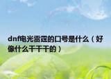 dnf電光雷霆的口號是什么（好像什么干干干的）