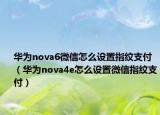 華為nova6微信怎么設(shè)置指紋支付（華為nova4e怎么設(shè)置微信指紋支付）