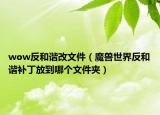 wow反和諧改文件（魔獸世界反和諧補(bǔ)丁放到哪個(gè)文件夾）