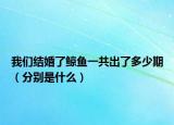 我們結(jié)婚了鯨魚一共出了多少期（分別是什么）