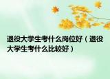 退役大學(xué)生考什么崗位好（退役大學(xué)生考什么比較好）
