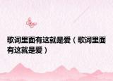 歌詞里面有這就是愛（歌詞里面有這就是愛）