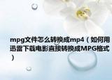 mpg文件怎么轉(zhuǎn)換成mp4（如何用迅雷下載電影直接轉(zhuǎn)換成MPG格式）