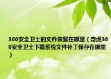 360安全衛(wèi)士的文件恢復(fù)在哪里（奇虎360安全衛(wèi)士下載系統(tǒng)文件補(bǔ)丁保存在哪里）