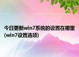 今日更新win7系統(tǒng)的設(shè)置在哪里(win7設(shè)置選項(xiàng))