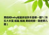 黃曉明baby楊冪參加快本是哪一期?（快樂(lè)大本營(yíng),楊冪,楊潁,黃曉明那一期是第幾期）