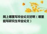 網(wǎng)上哪里寫(xiě)畢業(yè)論文好?。睦锬軐?xiě)研究生畢業(yè)論文）