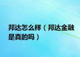 邦達(dá)怎么樣（邦達(dá)金融是真的嗎）