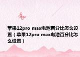 蘋果12pro max電池百分比怎么設(shè)置（蘋果12pro max電池百分比怎么設(shè)置）