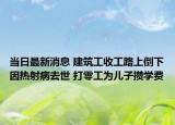當(dāng)日最新消息 建筑工收工路上倒下因熱射病去世 打零工為兒子攢學(xué)費(fèi)