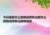 今日更新怎么把群成員移出群怎么把群成員移出群微信里