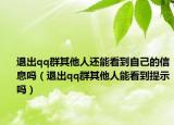 退出qq群其他人還能看到自己的信息嗎（退出qq群其他人能看到提示嗎）