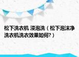松下洗衣機 浸泡洗（松下泡沫凈洗衣機洗衣效果如何?）
