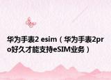 華為手表2 esim（華為手表2pro好久才能支持eSIM業(yè)務(wù)）