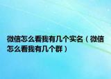 微信怎么看我有幾個(gè)實(shí)名（微信怎么看我有幾個(gè)群）