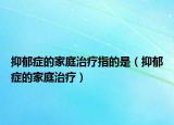 抑郁癥的家庭治療指的是（抑郁癥的家庭治療）