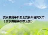 交水費(fèi)用手機(jī)怎么交貴州省興義市（交水費(fèi)用手機(jī)怎么交）