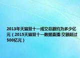 2013年天貓雙十一成交總額約為多少億元（2015天貓雙十一數據直播:交額超過500億元）