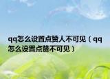 qq怎么設(shè)置點(diǎn)贊人不可見(jiàn)（qq怎么設(shè)置點(diǎn)贊不可見(jiàn)）