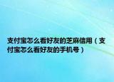 支付寶怎么看好友的芝麻信用（支付寶怎么看好友的手機(jī)號）