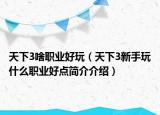 天下3啥職業(yè)好玩（天下3新手玩什么職業(yè)好點(diǎn)簡(jiǎn)介介紹）