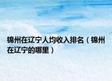 錦州在遼寧人均收入排名（錦州在遼寧的哪里）