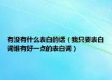 有沒(méi)有什么表白的話(huà)（我只要表白詞誰(shuí)有好一點(diǎn)的表白詞）