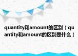 quantity和amount的區(qū)別（quantity和amount的區(qū)別是什么）