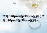 華為p20pro和p30pro區(qū)別（華為p20pro和p30pro區(qū)別）
