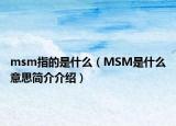 msm指的是什么（MSM是什么意思簡介介紹）