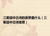 三衢道中古詩的意思是什么（三衢道中古詩意思）