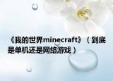 《我的世界minecraft》（到底是單機(jī)還是網(wǎng)絡(luò)游戲）