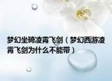 夢(mèng)幻坐騎凌霄飛劍（夢(mèng)幻西游凌霄飛劍為什么不能帶）