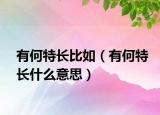 有何特長比如（有何特長什么意思）