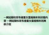 一網(wǎng)站疑似發(fā)布侵害女童視頻牟利詳細(xì)內(nèi)容 一網(wǎng)站疑似發(fā)布侵害女童視頻牟利具體介紹