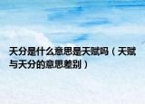 天分是什么意思是天賦嗎（天賦與天分的意思差別）