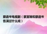 蔡函岑電視劇（蔡宜臻和蔡函岑各演過什么戲）