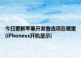 今日更新蘋果開發(fā)者選項(xiàng)在哪里(iPhonexs開機(jī)顯示)
