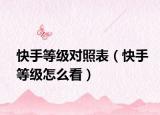 快手等級對照表（快手等級怎么看）