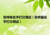張梓俊名字打分測(cè)試（張梓晟名字打分測(cè)試）